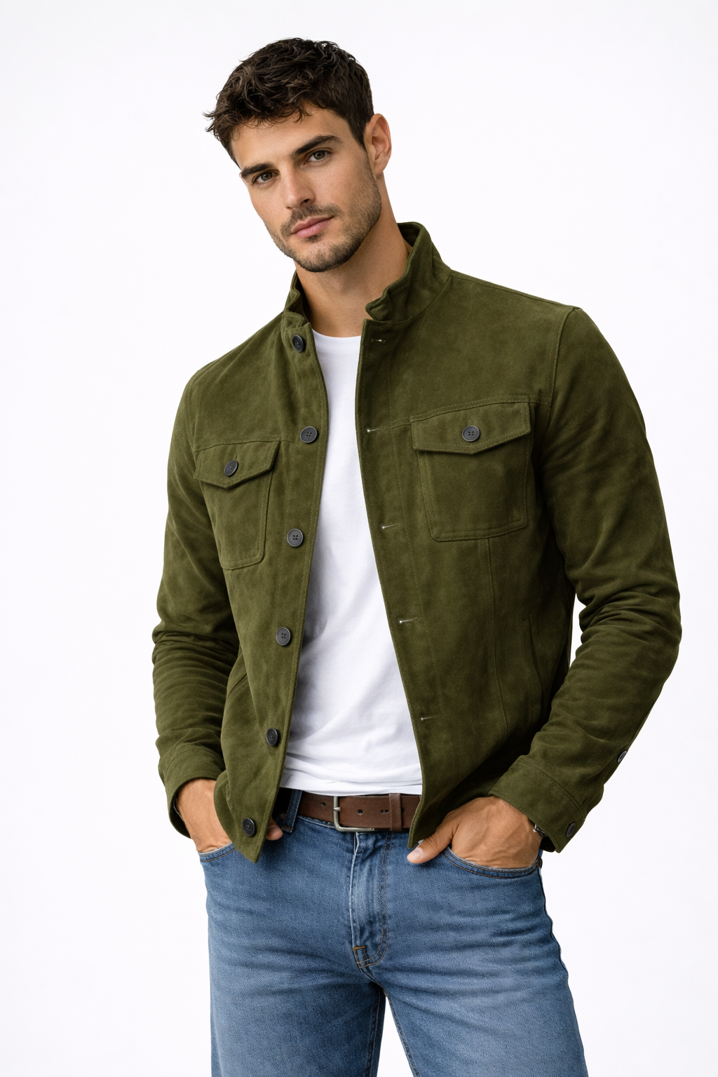 Antonio | Chaqueta de Efecto Ante con Corte Estructurado